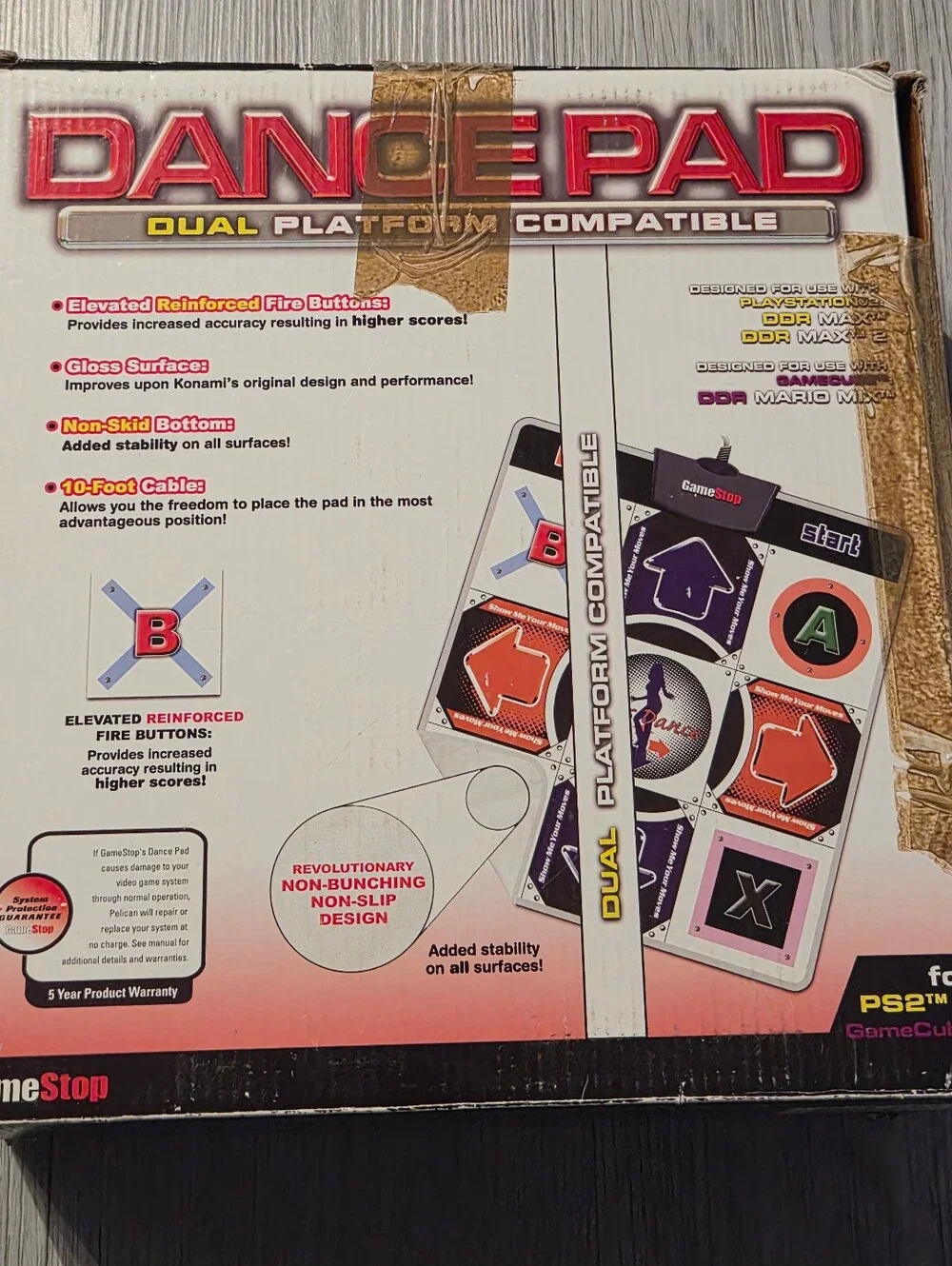 White Dance Pad Controller for DDR – Dual Platform Compatible